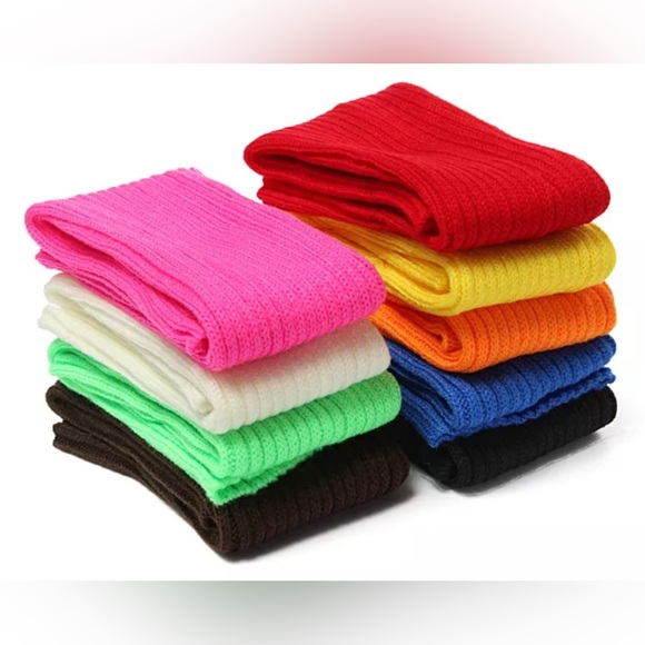 LEG WARMERS Knitted Women’s Costume Neon Fluro Dance Party Knit Sexy 80’s Yoga - Picture 5 of 11